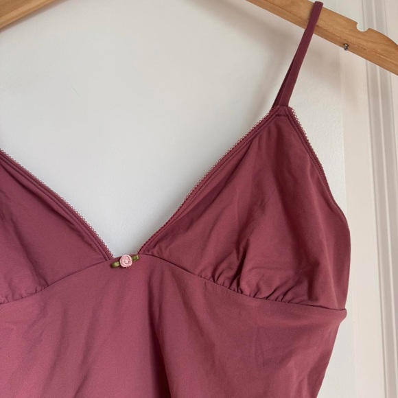 Skims Fits Everybody Picot Cami & Short Set in Beet, size large - Picture 3 of 7